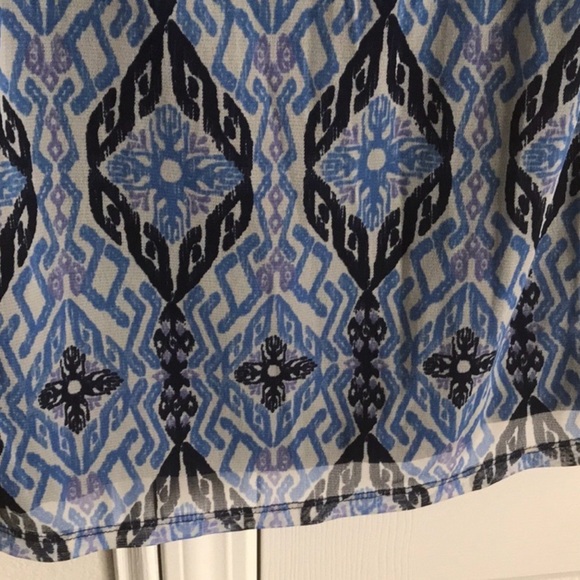 INC Blouse, EUC, Blue, Size L, Beads & Keyhole Neckline - Picture 3 of 13